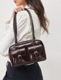 Sheeva etro Double Pocket Boston Bag with Long Shoulder Straps
