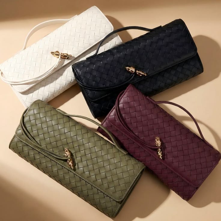 Sheeva Hand-Woven Envelope Evening Clutch Bag