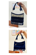 Sheeva Handbags Pearl Beaded Fringe Shoulder Bag