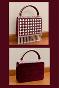 Sheeva Velvet Pearl Handle Handbag | Luxury Party & Bridal Bag