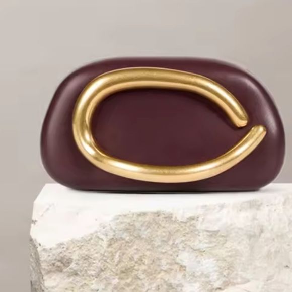 Sheeva Metallic Handle Box Clutch Bag