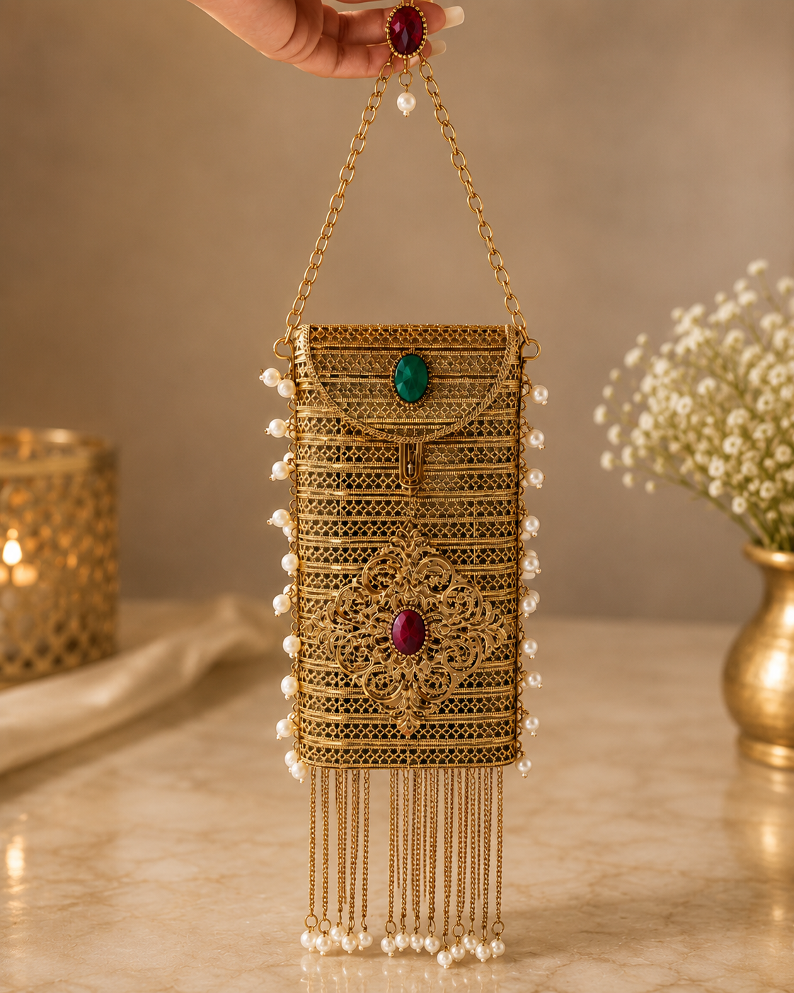 Sheeva Oxidised Luxe Mobile Pouch
