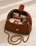 Sheeva Noir Luxe Woven Chain Pouch