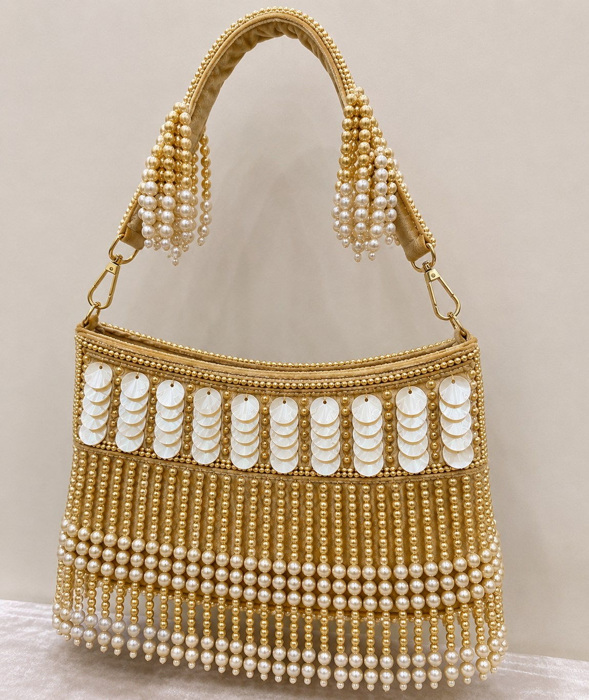 Sheeva Pearl Beaded Shoulder Bag