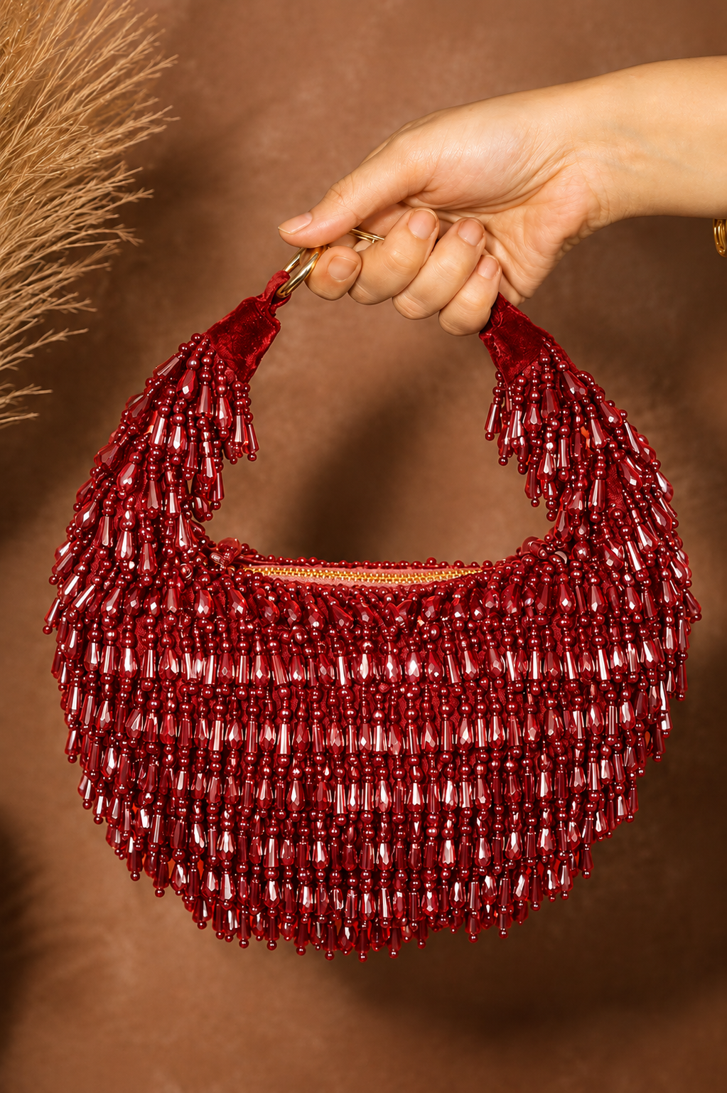 Sheeva Beaded Party Wear Pearl Bag