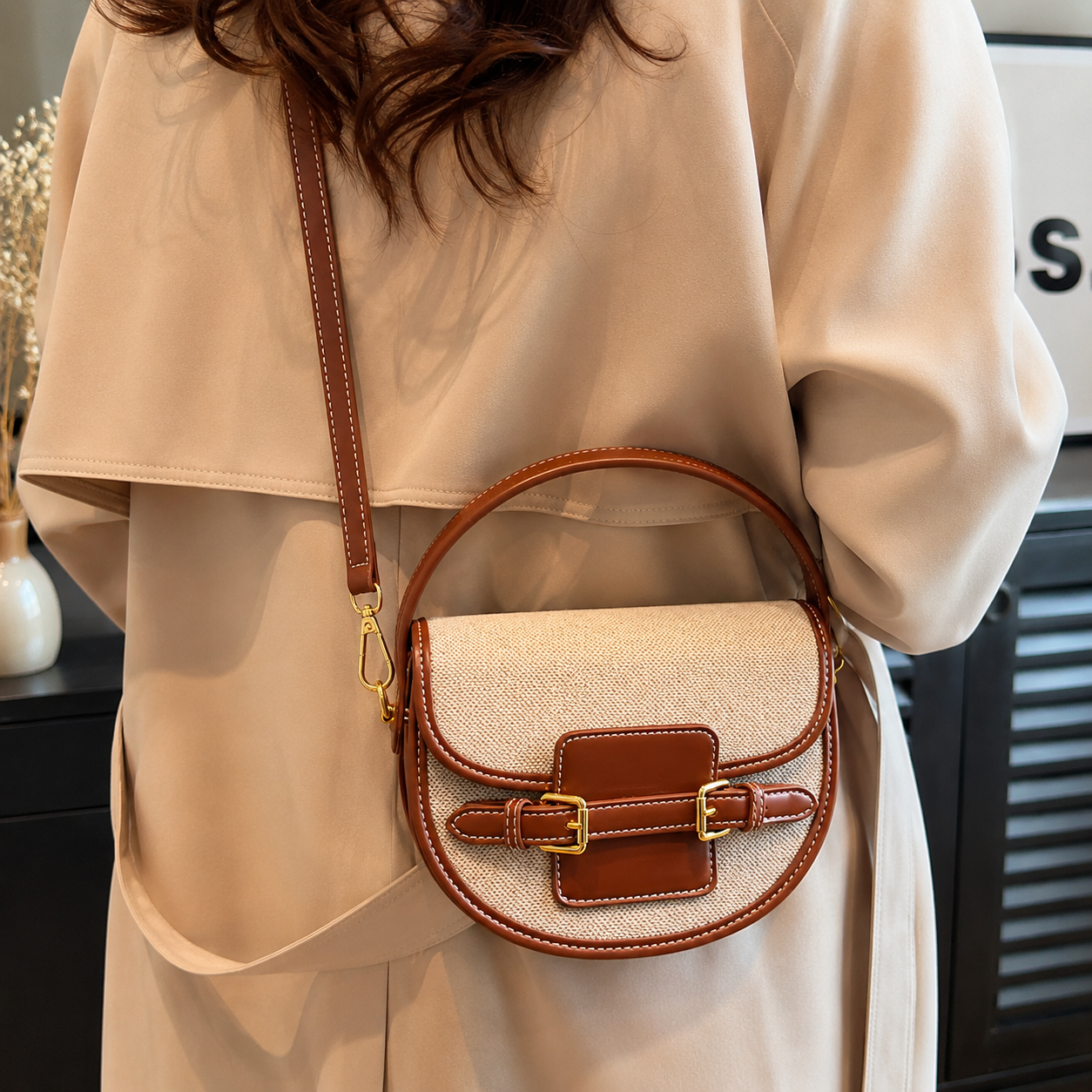 Sheeva Classic Buckle Crossbody Bag