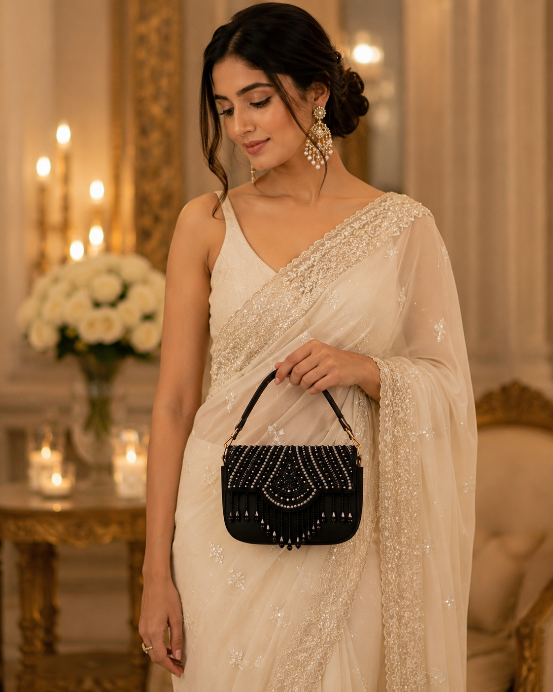 Sheeva Ruby Royale Beaded Handbag