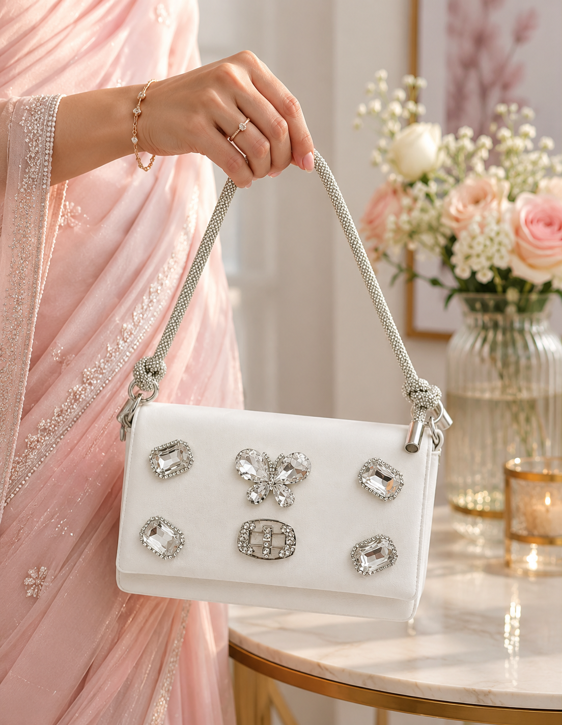 Sheeva Luxury Crystal Embellished Clutch