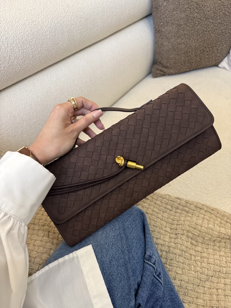 Sheeva Hand-Woven Envelope Evening Clutch Bag