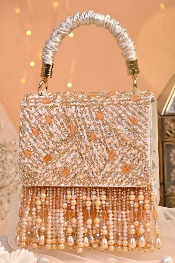Sheeva Crystal Embellished Flap Bag with Statement Tassel Fringe