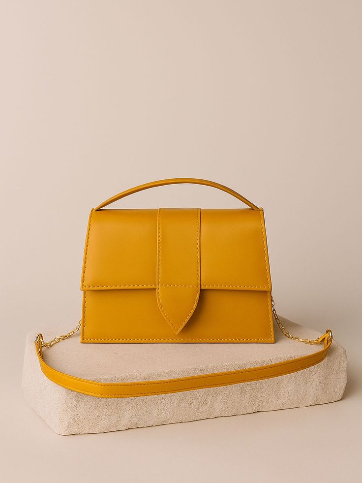 Sheeva Minimalist Flap Shoulder Bag with Pointed Strap