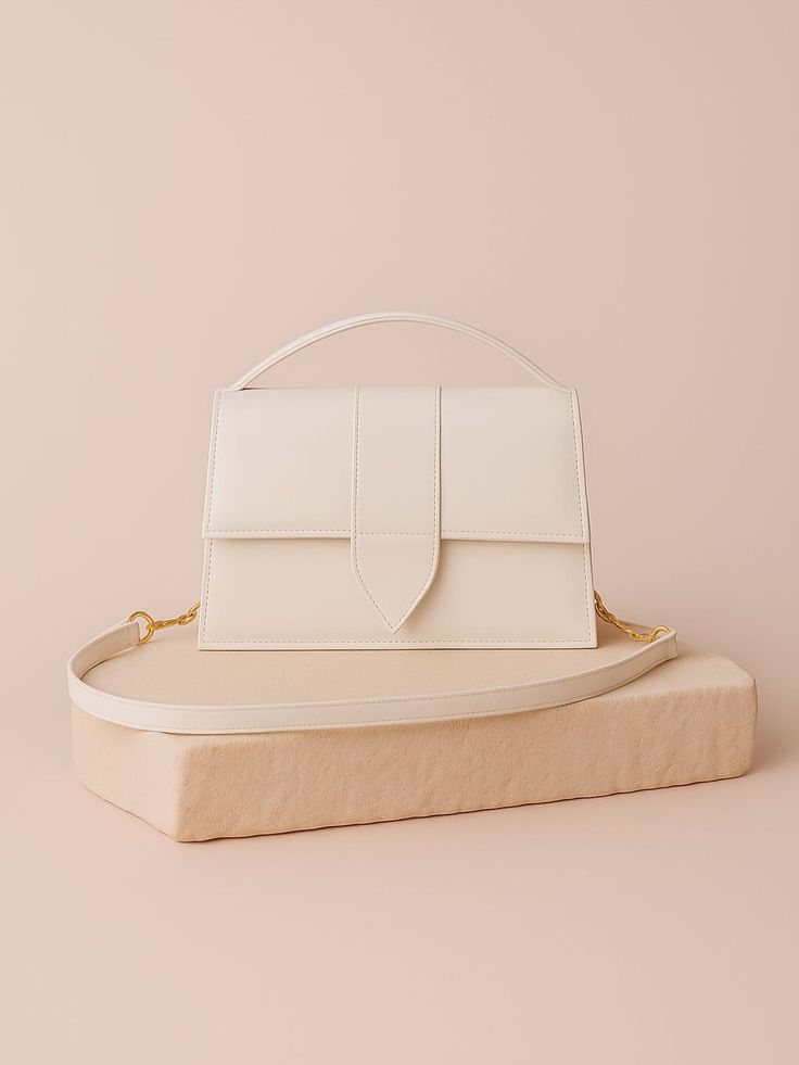 Sheeva Minimalist Flap Shoulder Bag with Pointed Strap