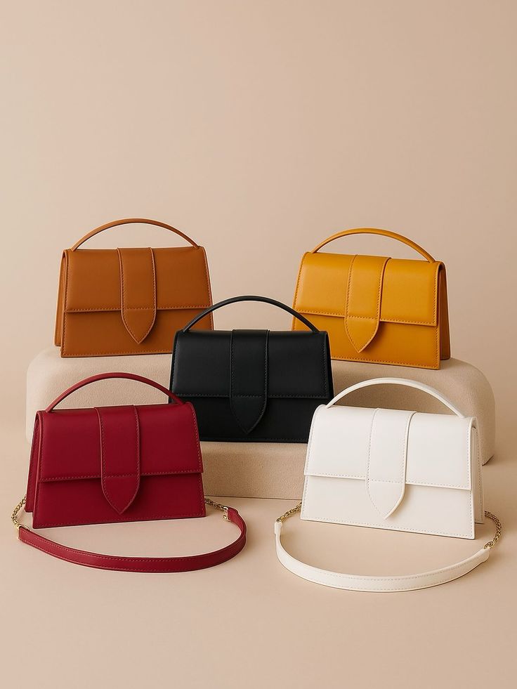 Sheeva Minimalist Flap Shoulder Bag with Pointed Strap