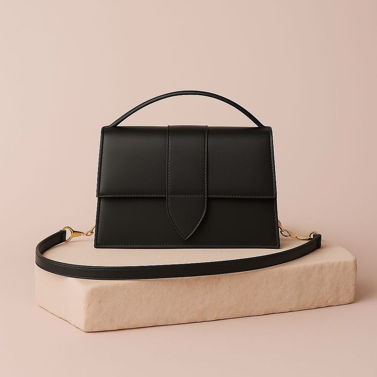 Sheeva Minimalist Flap Shoulder Bag with Pointed Strap