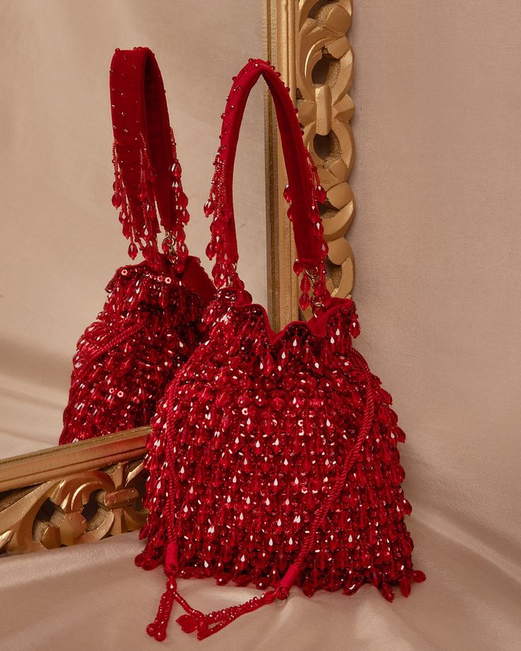 Sheeva Emerald Glam Sequin Potli Bag