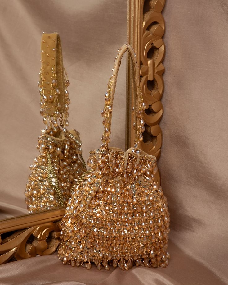 Sheeva Emerald Glam Sequin Potli Bag