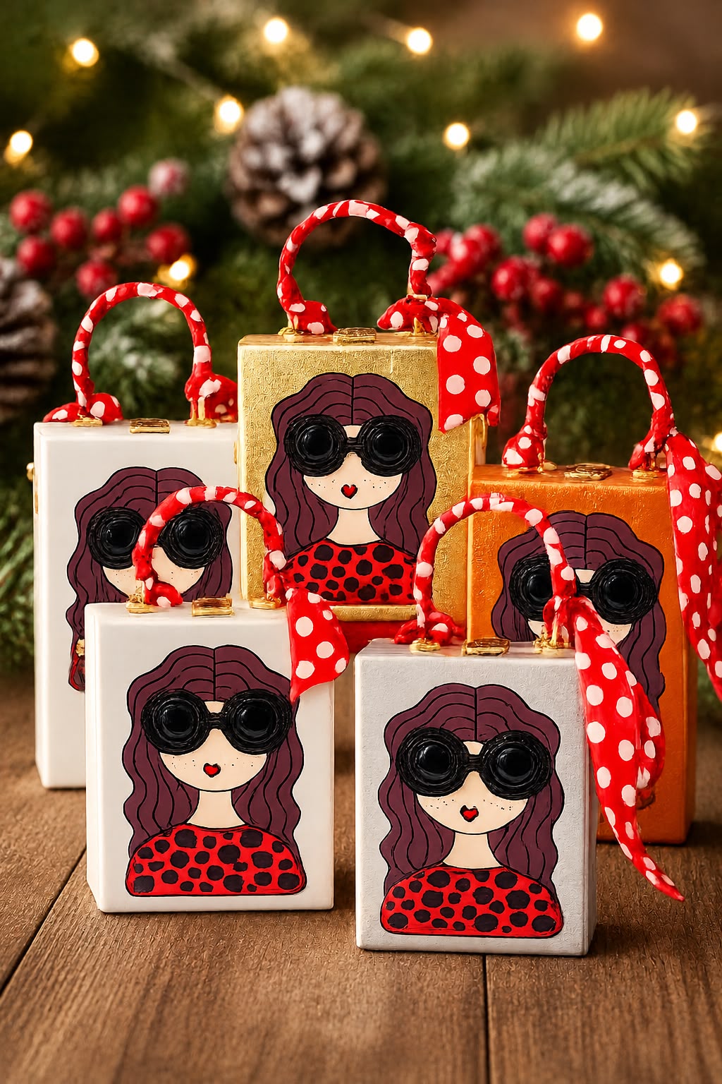 Sheeva Cartoon Print Box Handbag