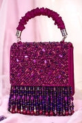 Sheeva Crystal Embellished Flap Bag with Statement Tassel Fringe