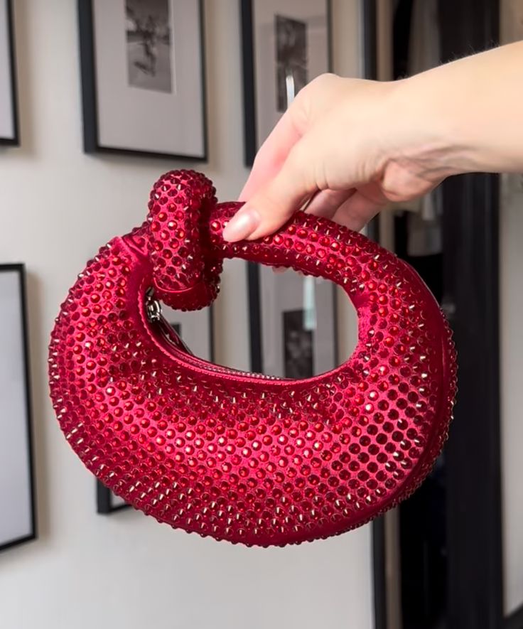 Sheeva Moon Crystal Mesh Clutch with Statement
